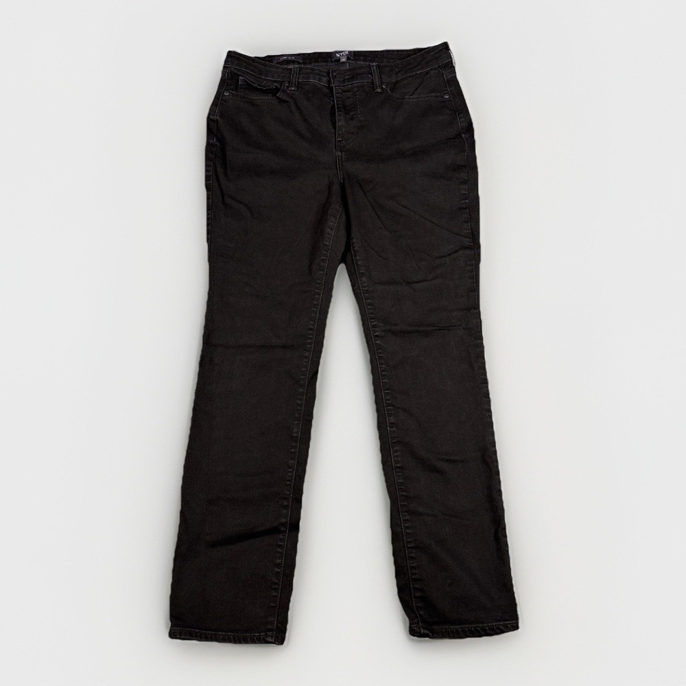 NYDJ Sheri Slim Jeans Womens 12 Black Lift Tuck Stretch Denim MPXBSS2336